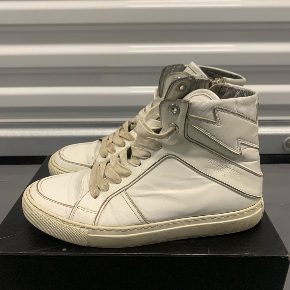 Zadig & Voltaire White High-Top Leather Sneakers